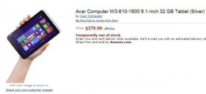 Acer's 8 Inch Windows 8 Tablet Shows Up On Amazon